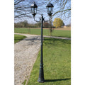 VidaXL Gartenlaterne mit 2 Armen, 230 cm, Aluminium, dunkelgrün, schwarz