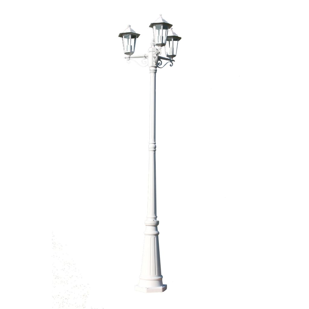 Vidaxl Gartenlaterne Kingston 3-Armig 215 cm Weiß