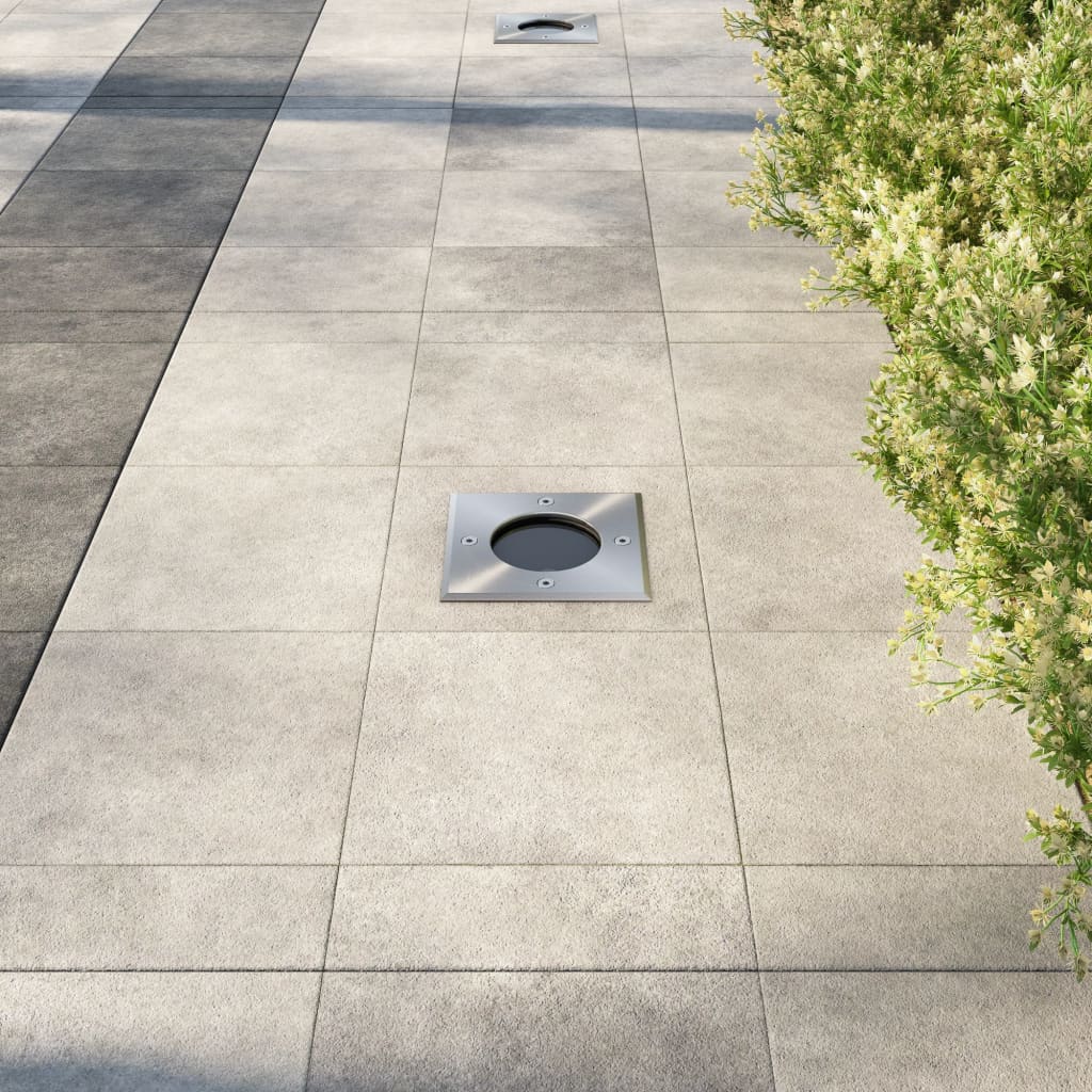 VidaXL Outdoor-Bodenstrahler, 3er-Pack, quadratisch