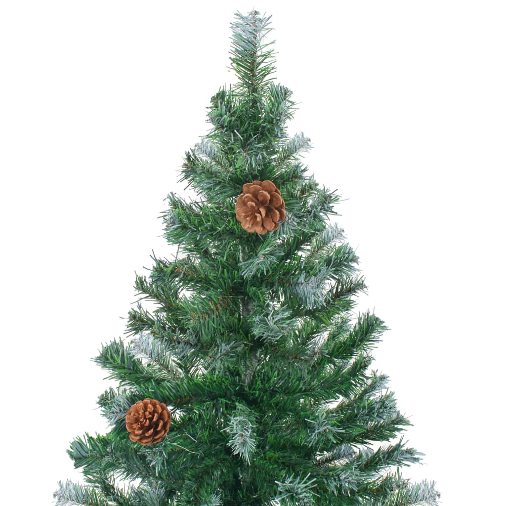 Vidaxl kunstkerstboom met dennenappels 210 cm