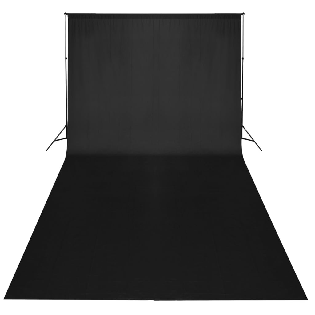 VidaXL Hintergrund ohne Ständer 300x300 cm Baumwolle schwarz