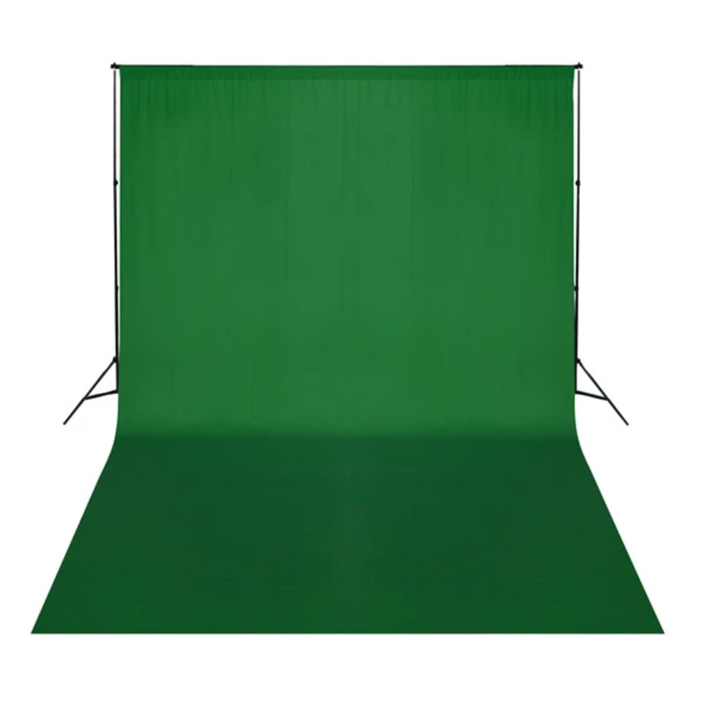 VidaXL Hintergrund ohne Stativ, Chromakey, 500 x 300 cm, Baumwollgrün