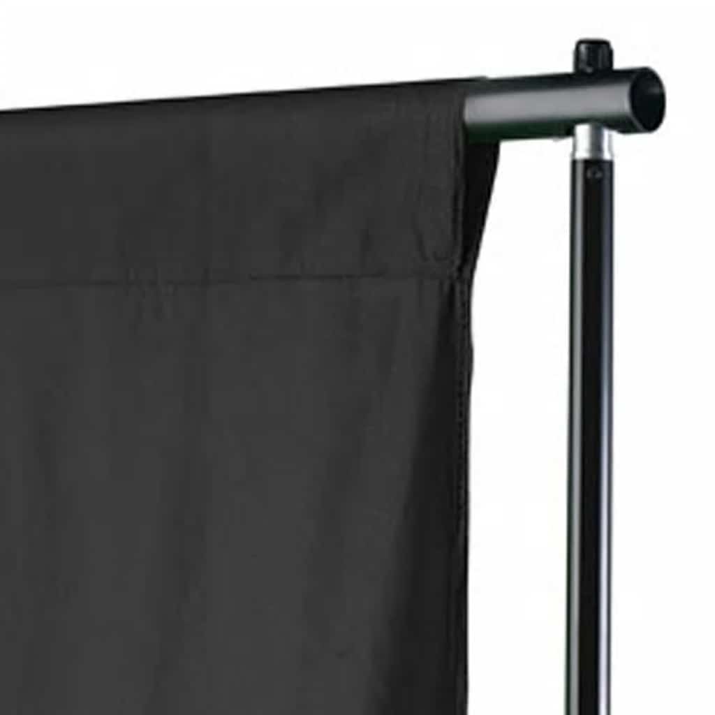 VidaXL Hintergrund ohne Ständer 500x300 cm Baumwolle schwarz
