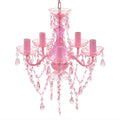 VidaXL Kristallleuchte mit 5 Glühbirnen, rosa