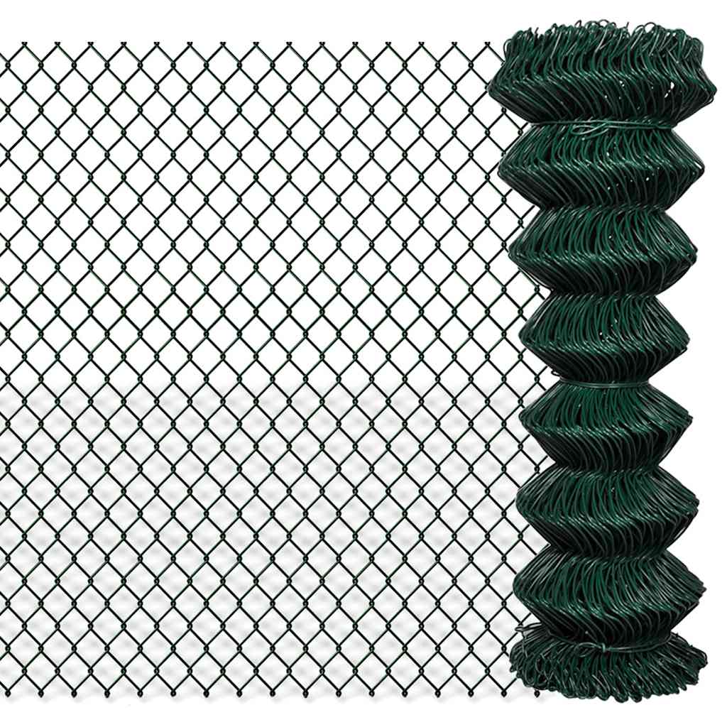 Vidaxx Maschendrahtzaun 1,25 x 15 m Stahlgrün