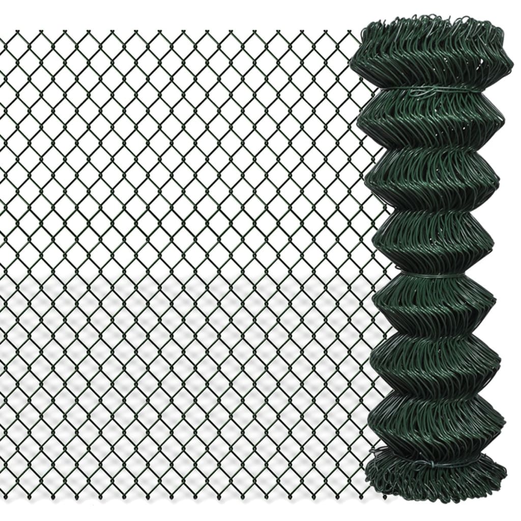 Vidaxx Maschendrahtzaun 1,25 x 15 m Stahlgrün