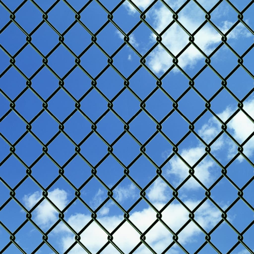 Vidaxx Maschendrahtzaun 0,8 x 25 m Stahlgrün