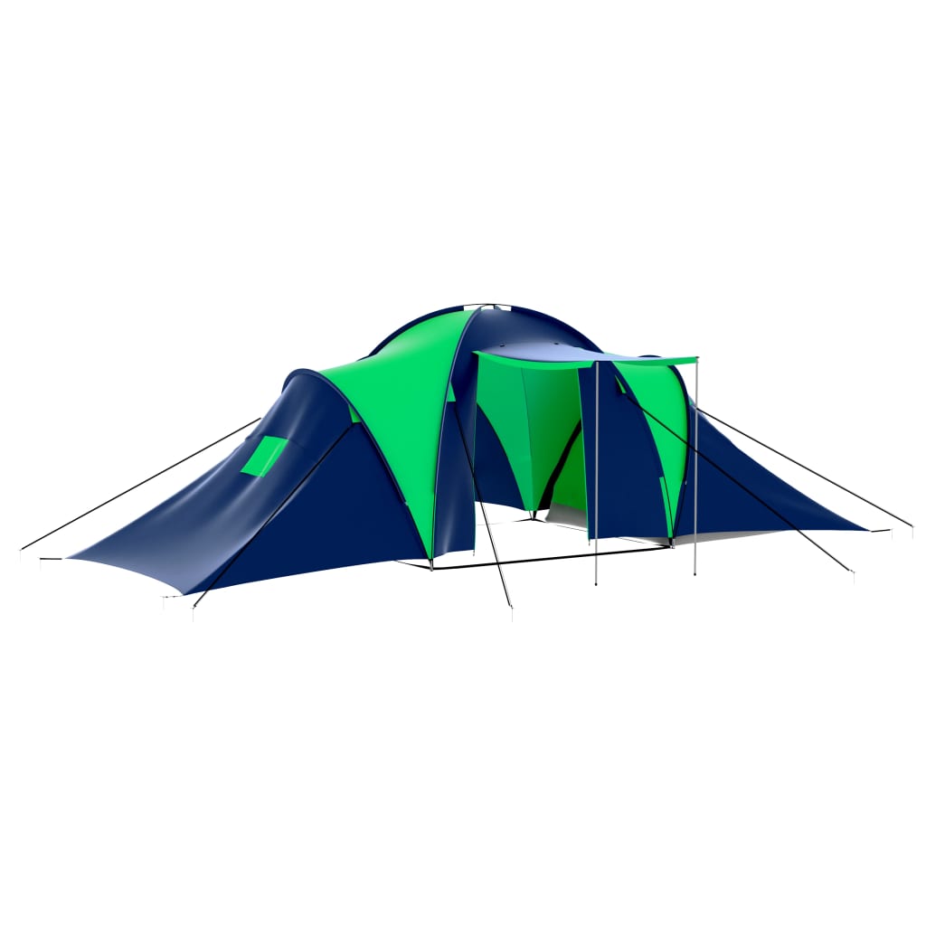 Vidaxl Zelt für 9 Personen, Polyester, Blau und Grün