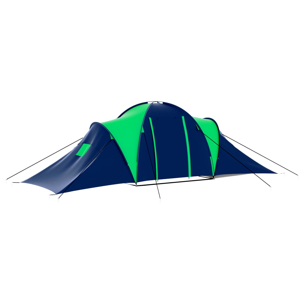 Vidaxl Zelt für 9 Personen, Polyester, Blau und Grün