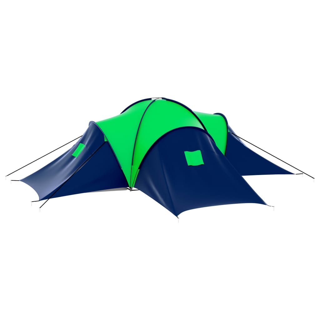 Vidaxl Zelt für 9 Personen, Polyester, Blau und Grün