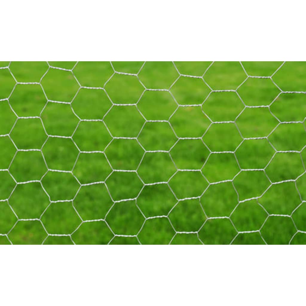 Vidaxxl -Hühnerdraht 25x0,75 M verzinkter Stahl Silberfarbe