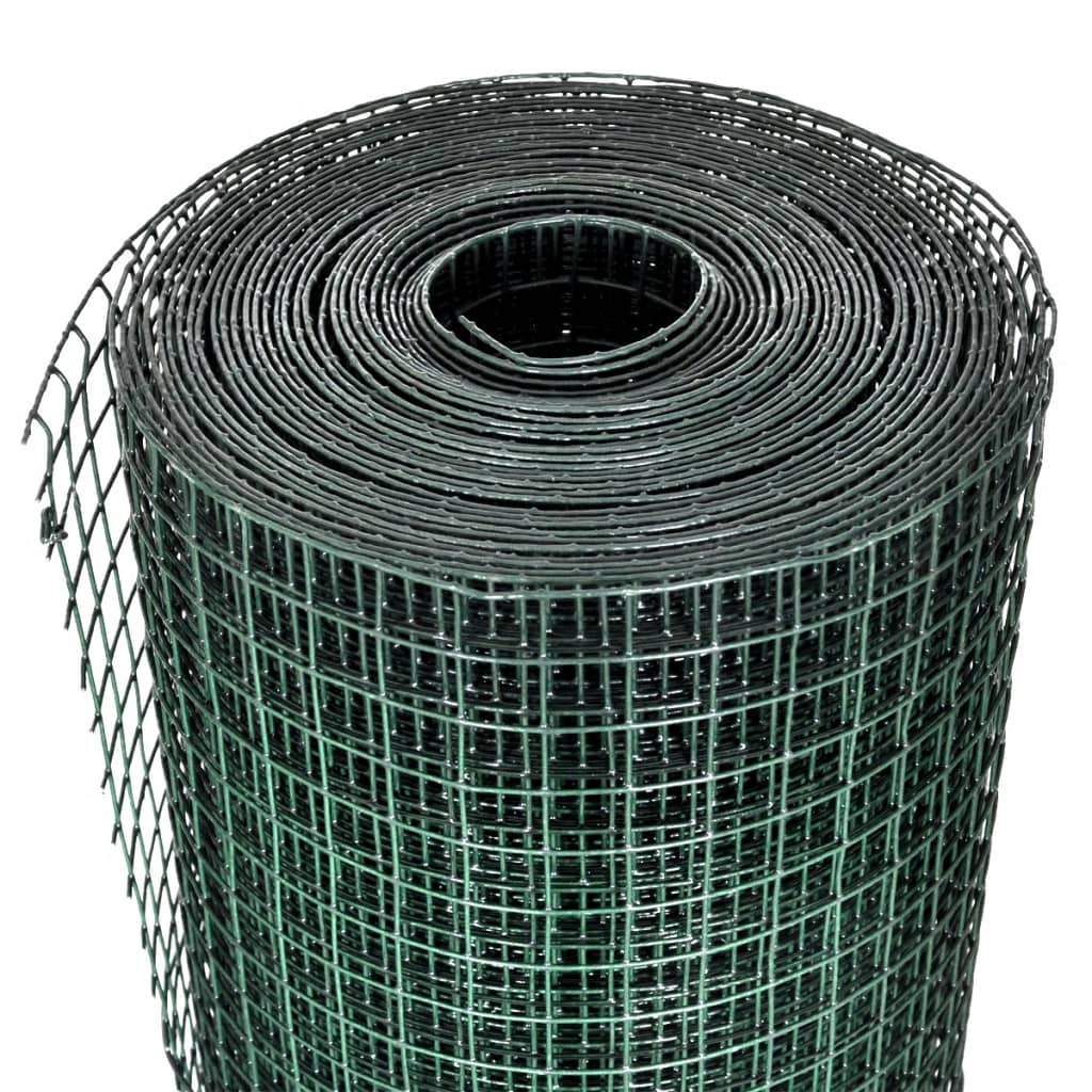 Vidaxl-Hühnerdraht 25x1 m verzinkter Stahl mit PVC-Beschichtung grün