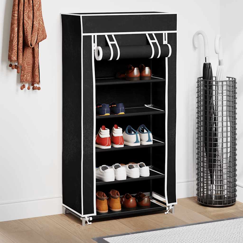 VidaXL Schuhschrank mit Abdeckung 58x28x106 Stoff Schwarz