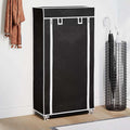 Vidaxl schoenenkast met hoes 58x28x106 stof zwart