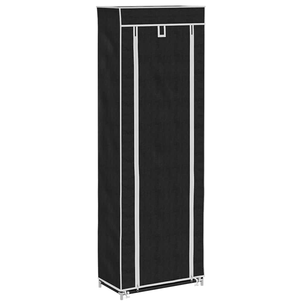 VidaXL Schuhschrank mit Abdeckung 57x29x162 cm, Stoff Schwarz
