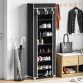 VidaXL Schuhschrank mit Abdeckung 57x29x162 cm, Stoff Schwarz