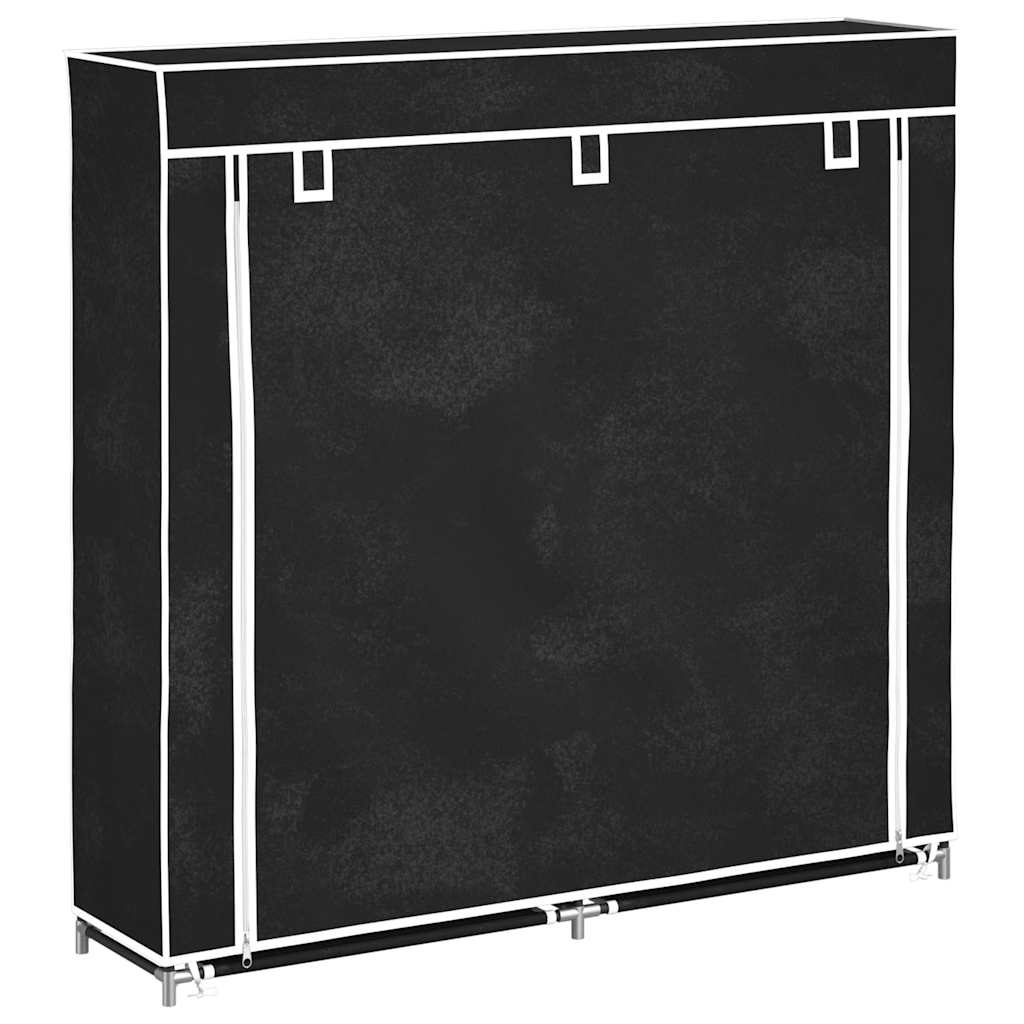 VidaXL Schuhschrank mit Abdeckung 115x28x110 cm, Stoff Schwarz