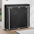 VidaXL Schuhschrank mit Abdeckung 115x28x110 cm, Stoff Schwarz