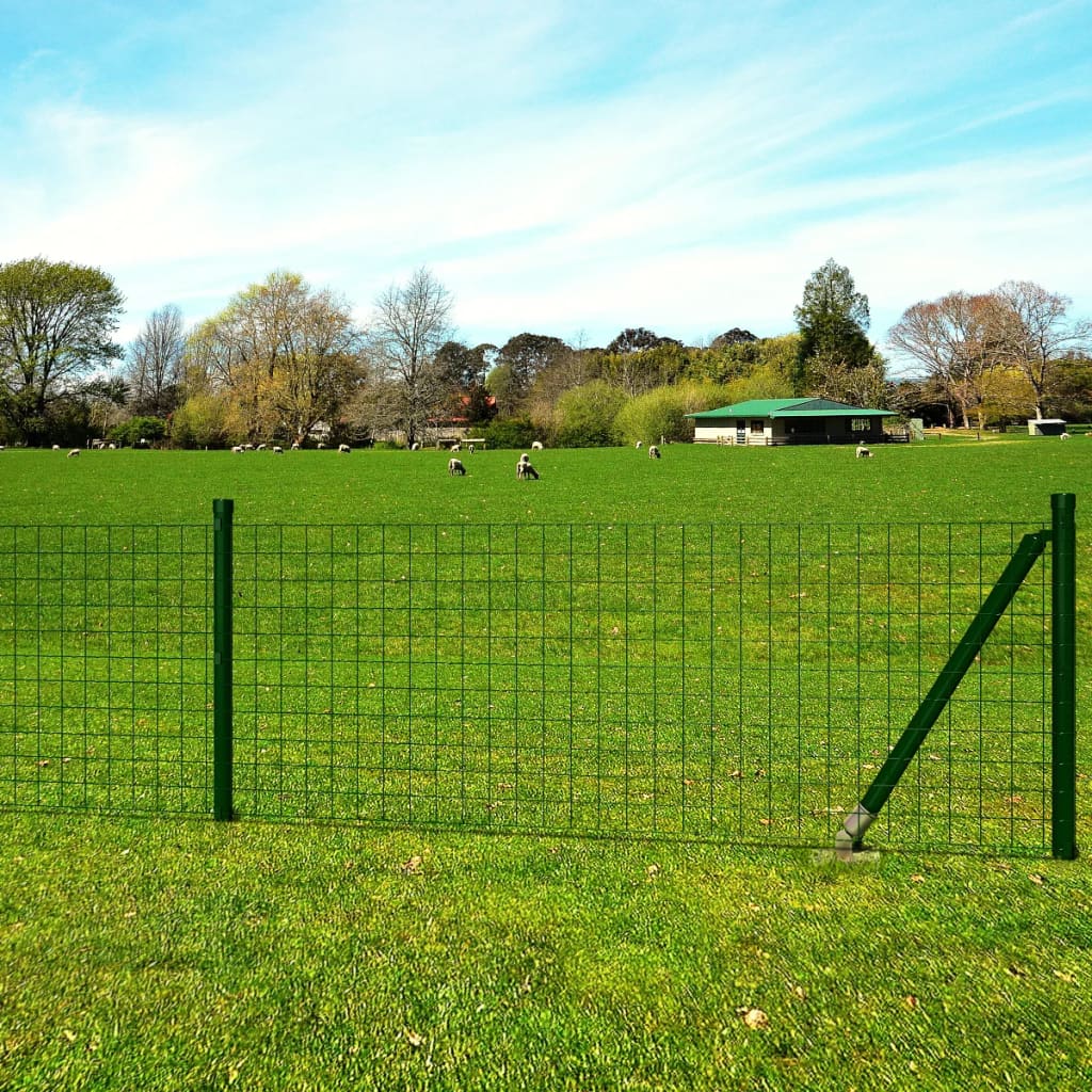 Vidaxx Zaun 10x1,5 m Stahlgrün