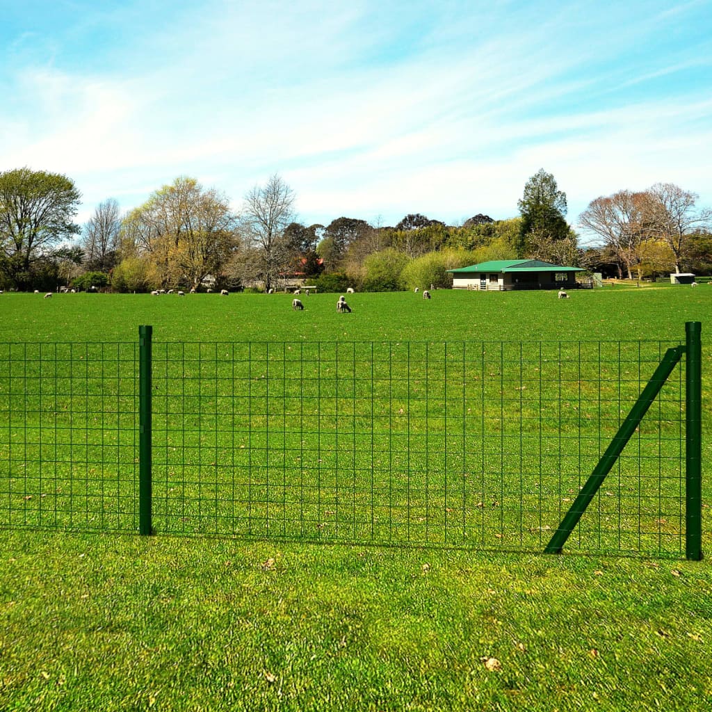 VidaXL Euro-Zaun 10x0,8 m Stahlgrün