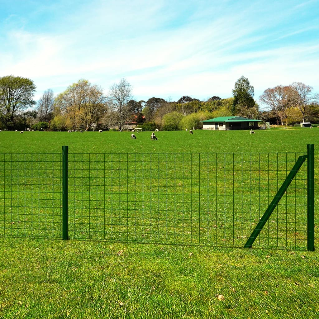VidaXL Eurozaun 10x1,5 m Stahlgrün