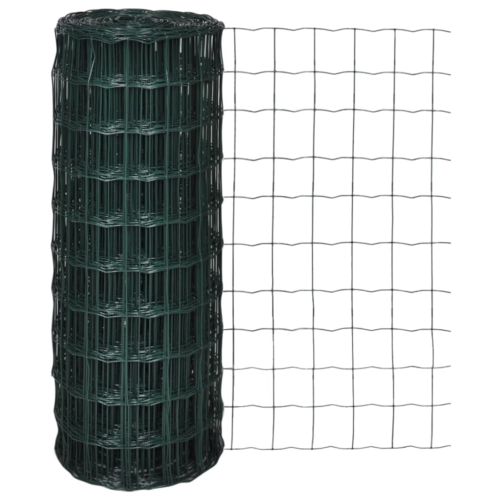 Vidaxl euro hek 25x1,0 m staal groen