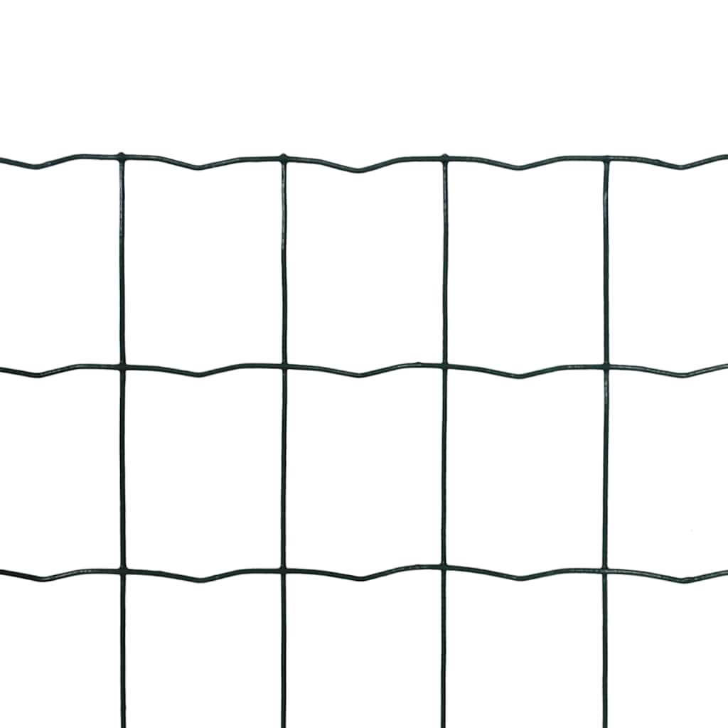 Vidaxl euro hek 25x0,8 m staal groen