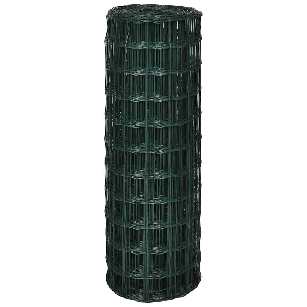 Vidaxl euro hek 25x1,0 m staal groen