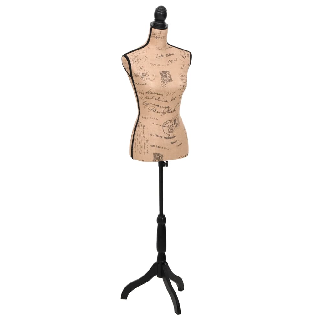 VidaXL Mannequin-Torso, Frau, Jute, braun-schwarz