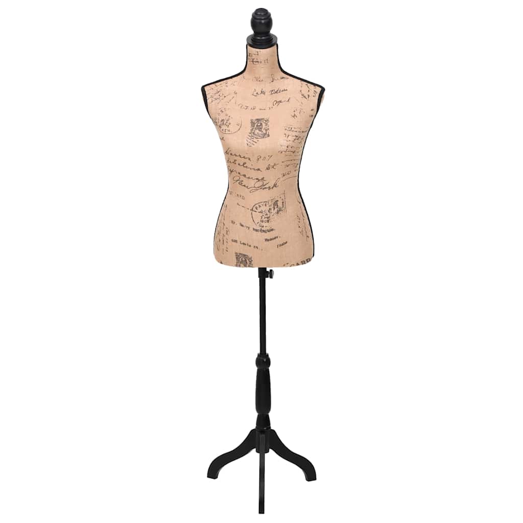 VidaXL Mannequin-Torso, Frau, Jute, braun-schwarz