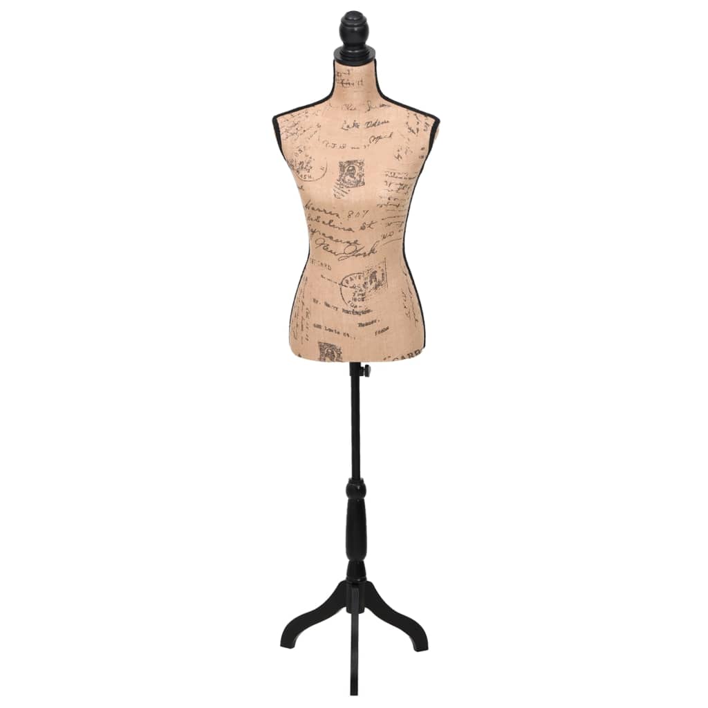 VidaXL Mannequin-Torso, Frau, Jute, braun-schwarz