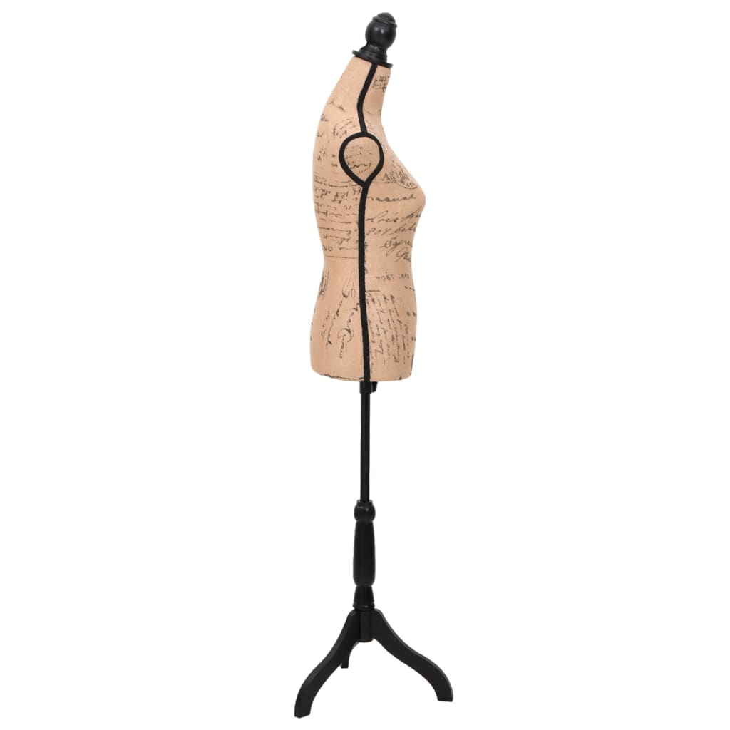 VidaXL Mannequin-Torso, Frau, Jute, braun-schwarz