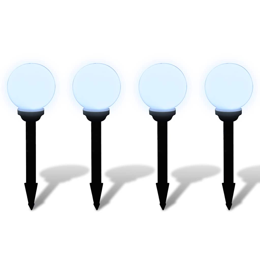 VidaXL Gartenwegleuchten, 4 Stück mit Erdspieß, LED, 15 cm