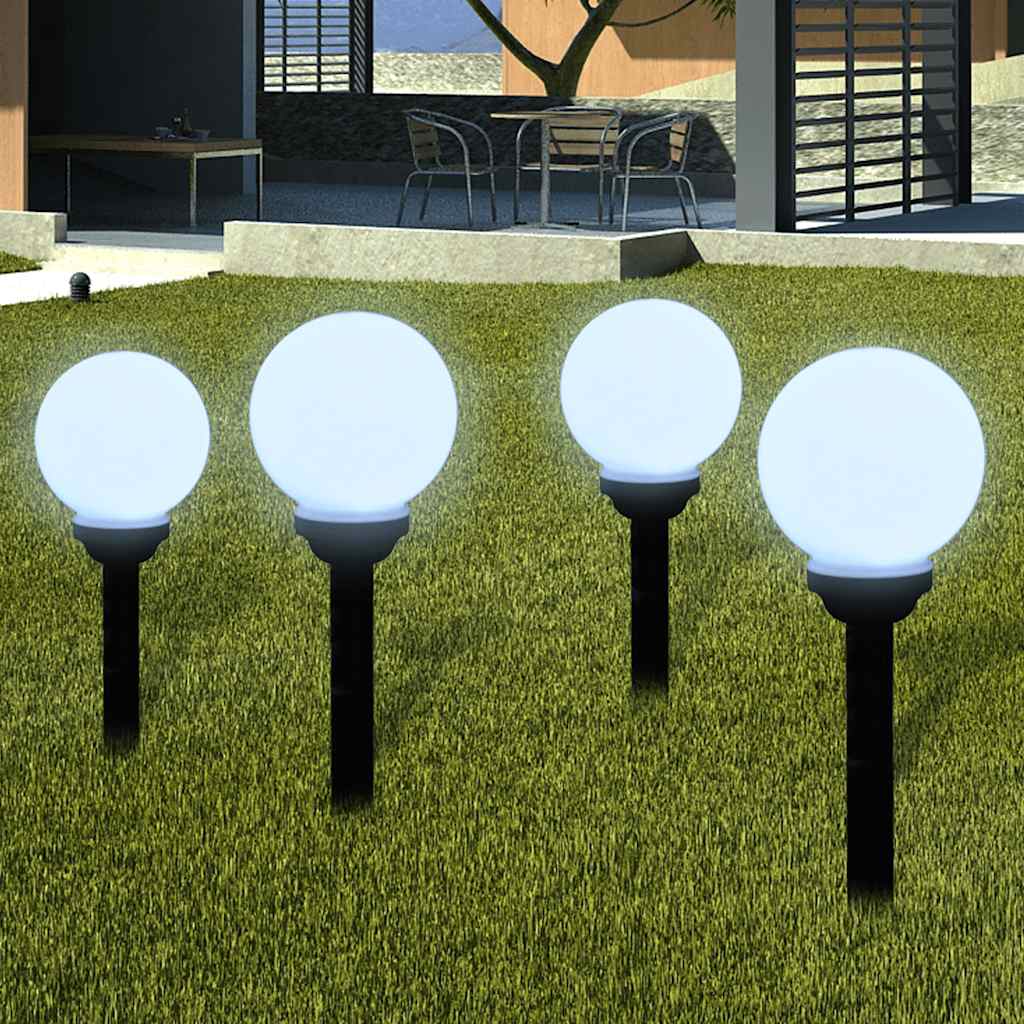 VidaXL Gartenwegleuchten, 4 Stück mit Erdspieß, LED, 15 cm