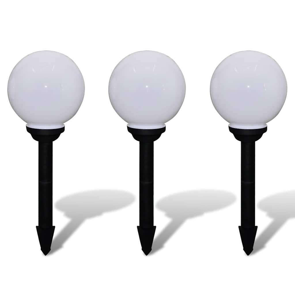 VidaXL Gartenwegleuchten, 3 Stück mit Erdspieß, LED, 20 cm