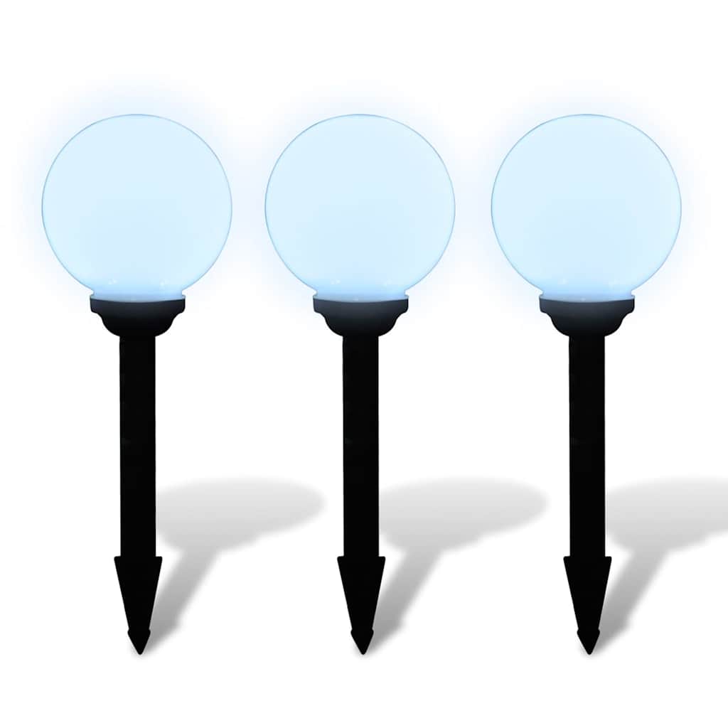 VidaXL Gartenwegleuchten, 3 Stück mit Erdspieß, LED, 20 cm