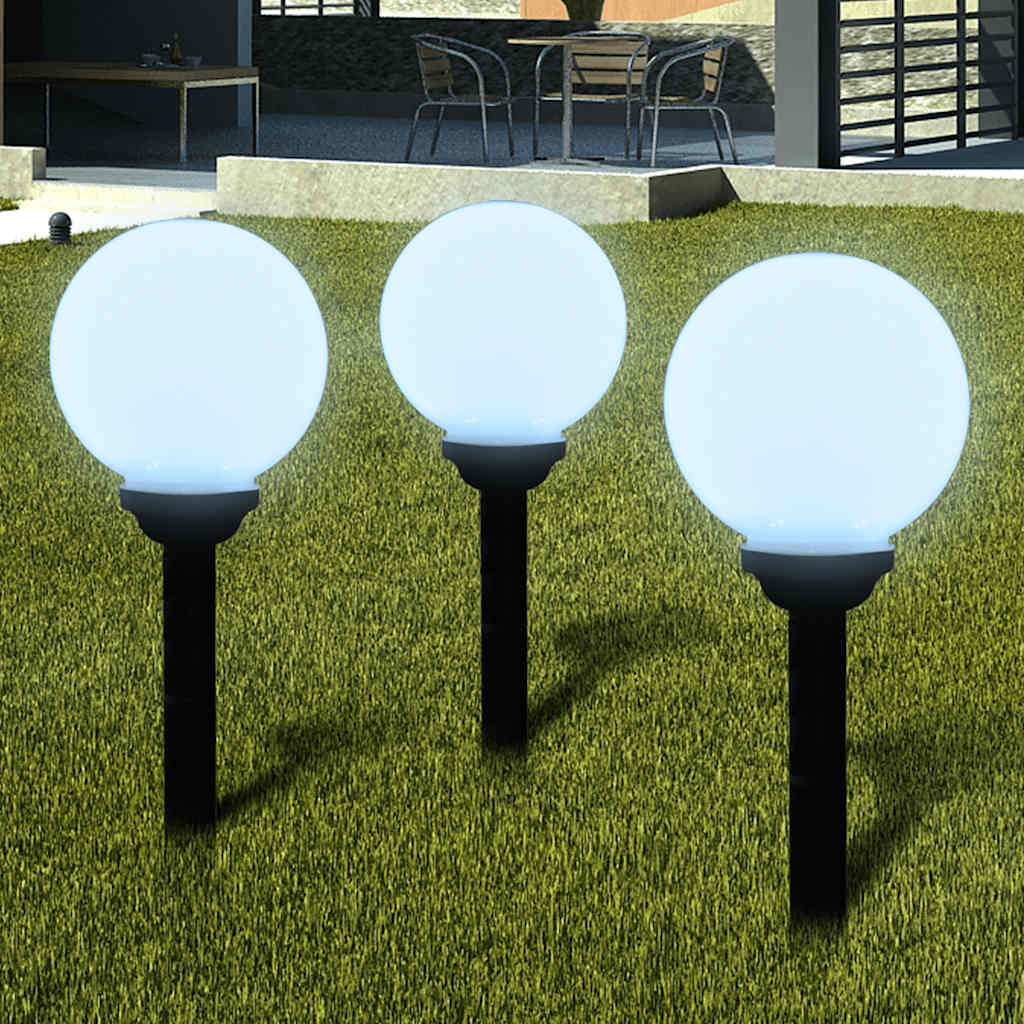 VidaXL Gartenwegleuchten, 3 Stück mit Erdspieß, LED, 20 cm