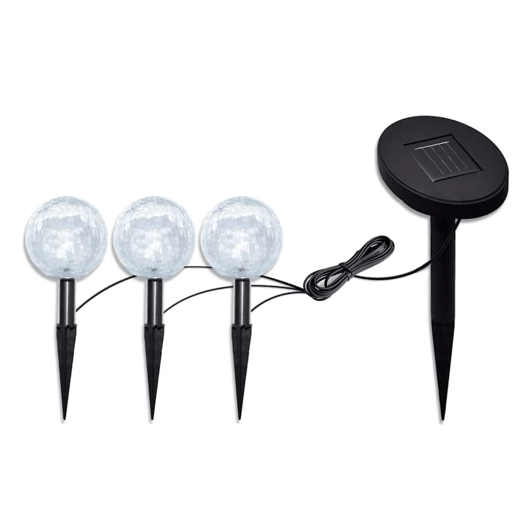 VidaXL Solar-Kugelleuchten, 3er-Set LED mit Bodenankern und Solarpanel