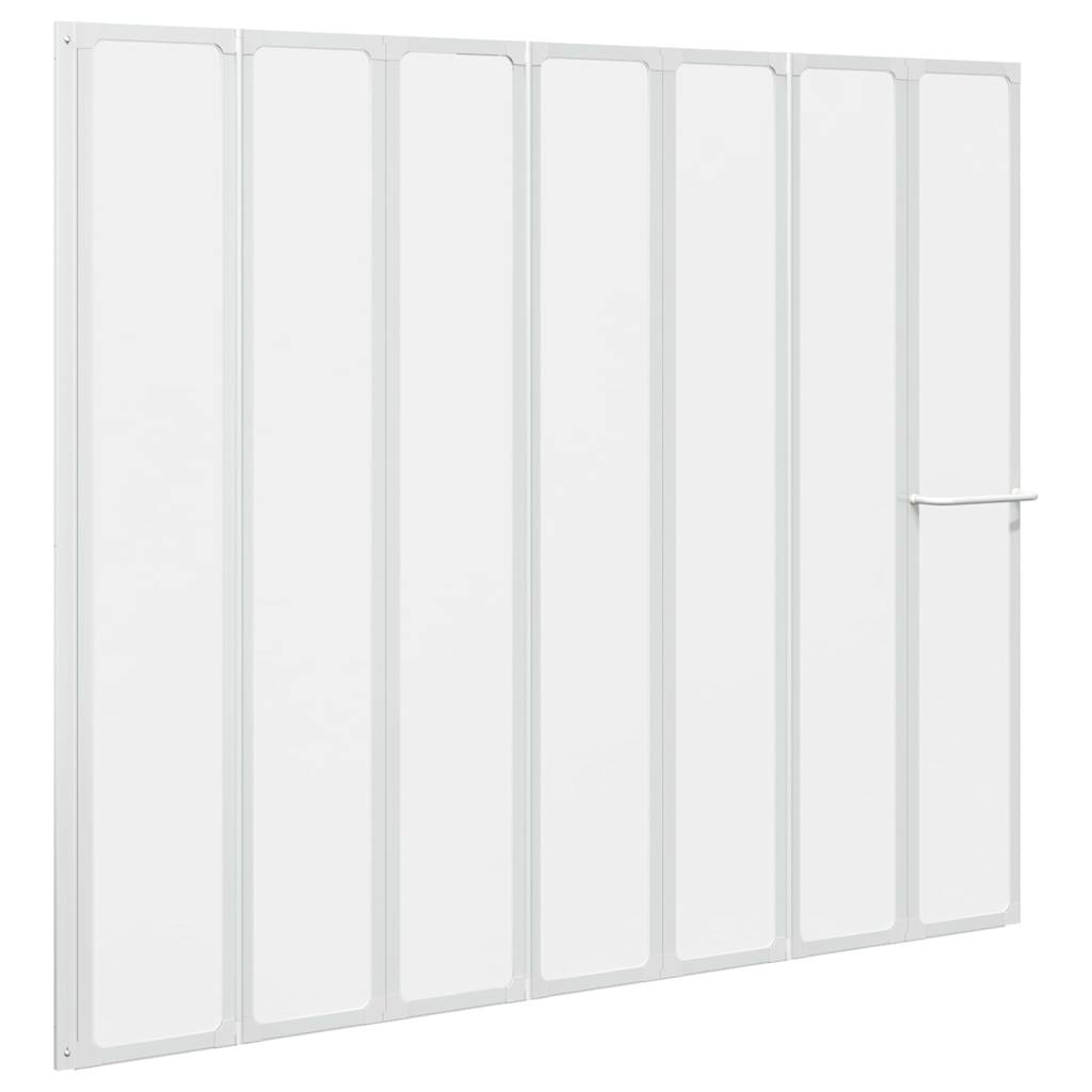 Vidaxl douche en badscherm 140 x 168 cm 7 panelen met handdoekrek