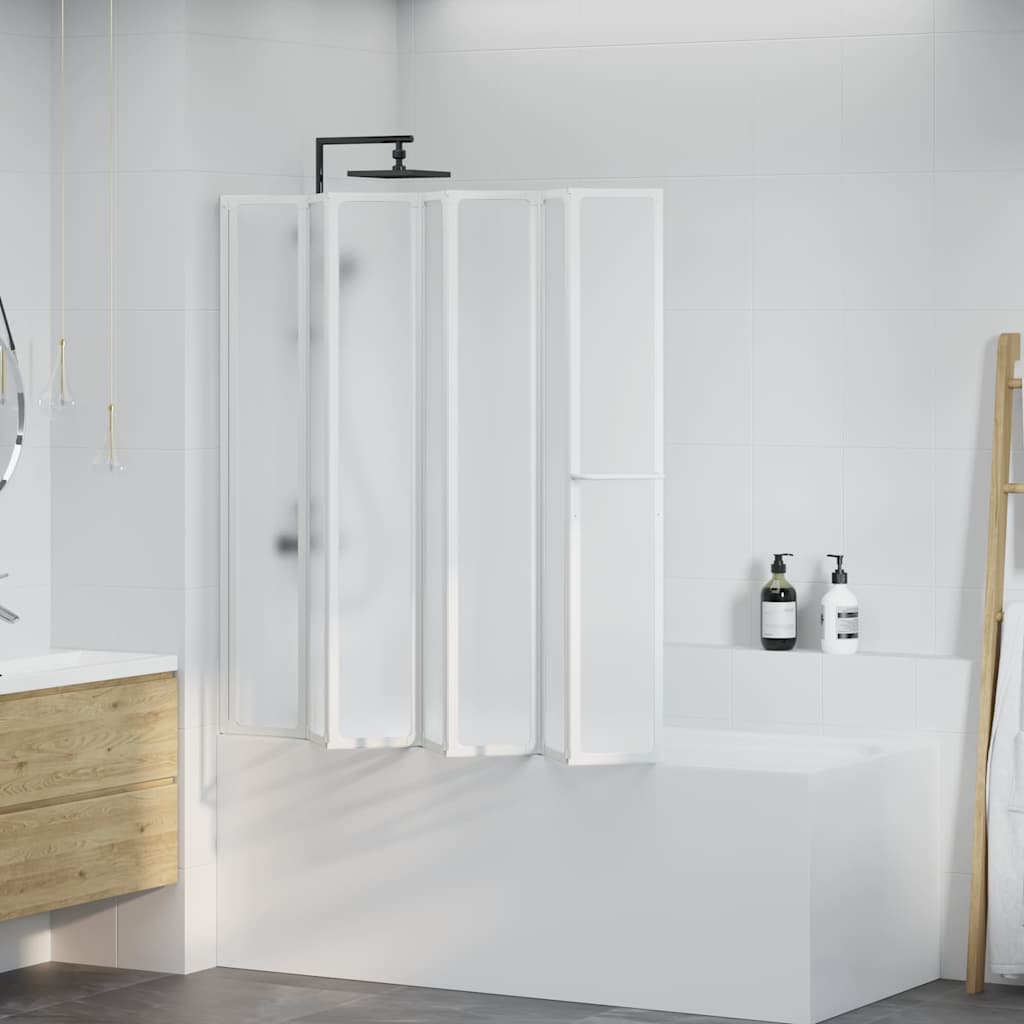 Vidaxl douche en badscherm 140 x 168 cm 7 panelen met handdoekrek