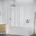 Vidaxl douche en badscherm 140 x 168 cm 7 panelen met handdoekrek