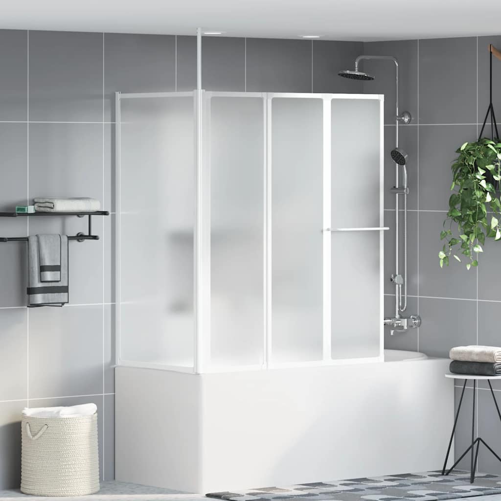 VidaXL Badewannenwand L-förmig 4-teilig, Asphalt 70x120x137 cm