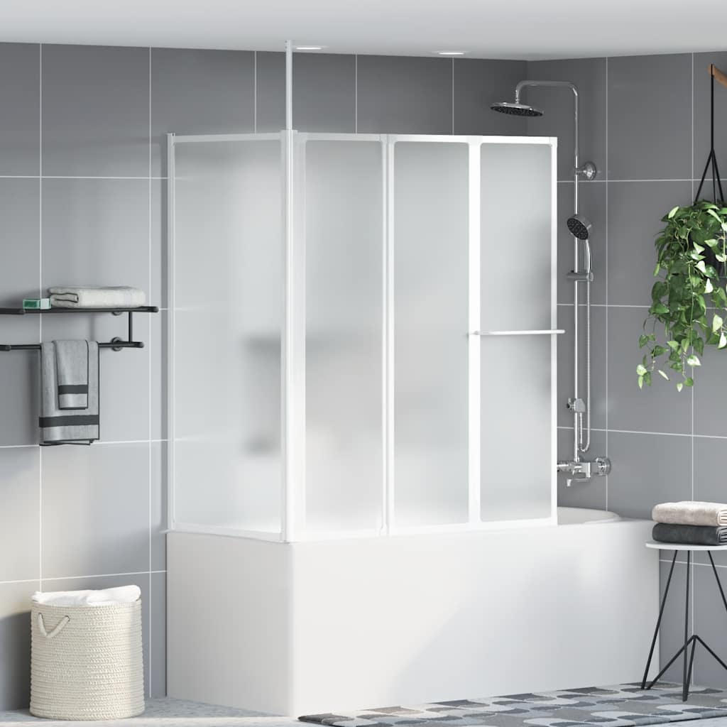 VidaXL Badewannenwand L-förmig 4-teilig, Asphalt 70x120x137 cm