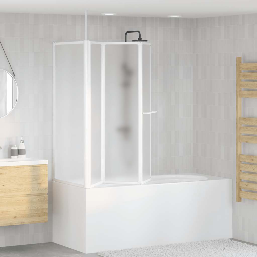 VidaXL Badewannenwand L-förmig 4-teilig, Asphalt 70x120x137 cm
