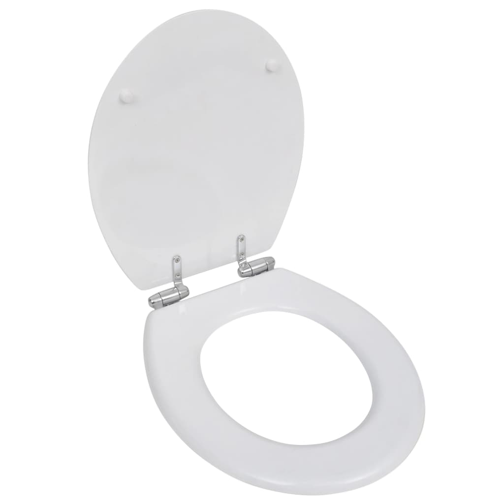 VidaXL WC-Sitz mit Absenkautomatik, schlichtes Design, MDF, weiß