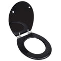 VidaXL WC-Sitz mit Absenkautomatik, schlichtes Design, MDF, schwarz