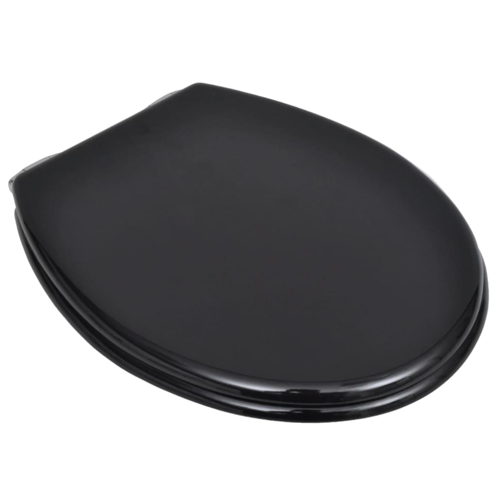 VidaXL WC-Sitz mit Absenkautomatik, schlichtes Design, MDF, schwarz