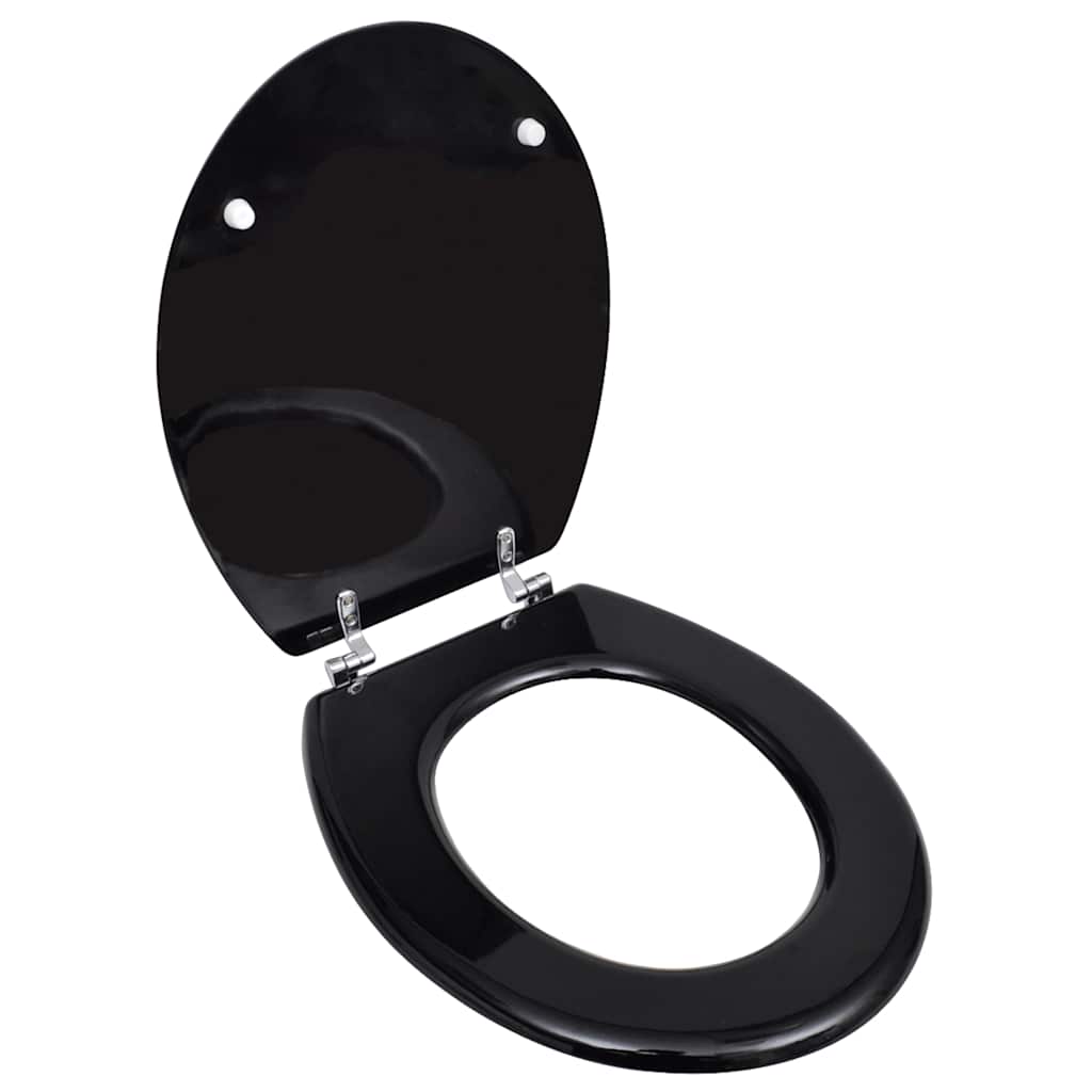 VidaXL WC-Sitz, schlichtes Design, MDF, schwarz