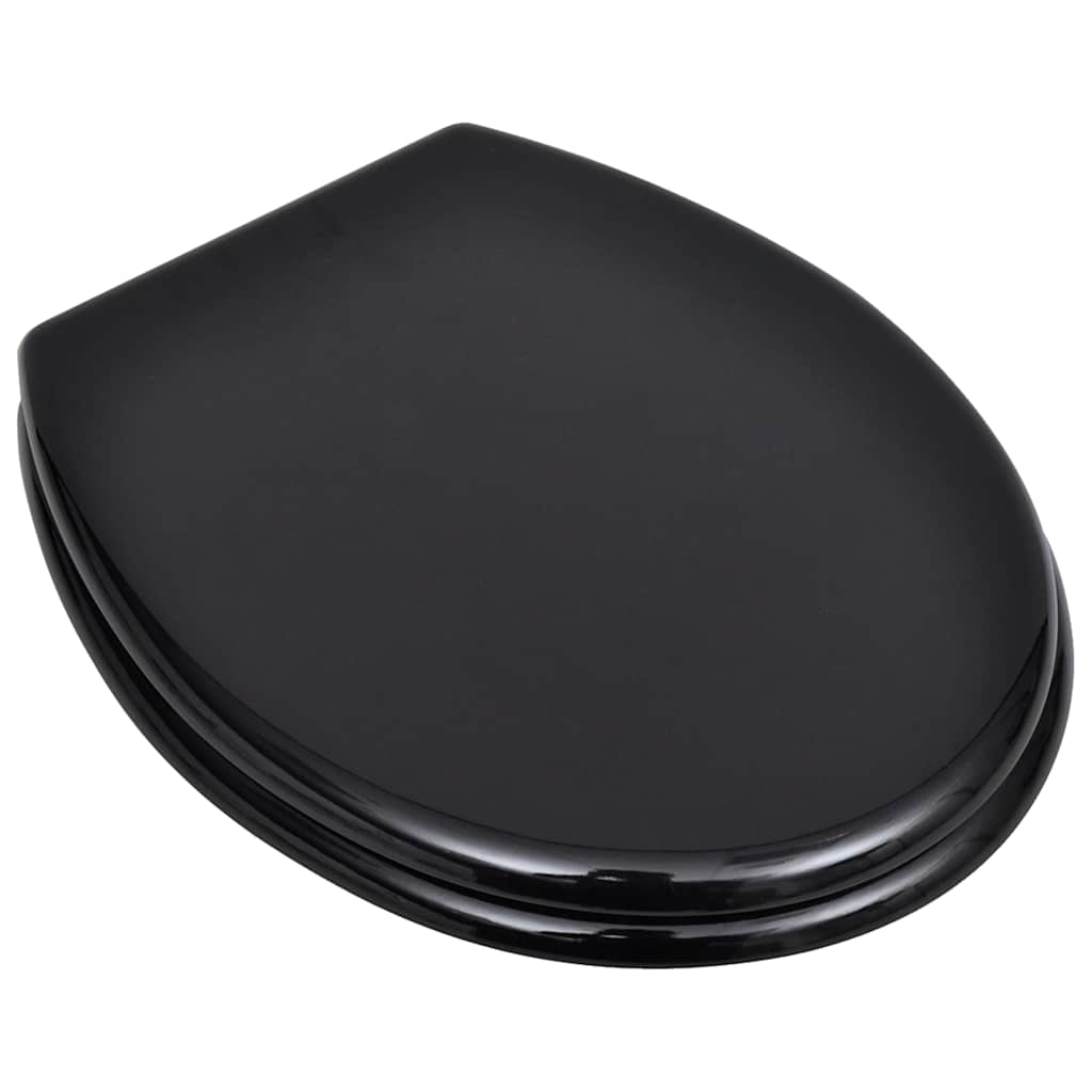 VidaXL WC-Sitz, schlichtes Design, MDF, schwarz