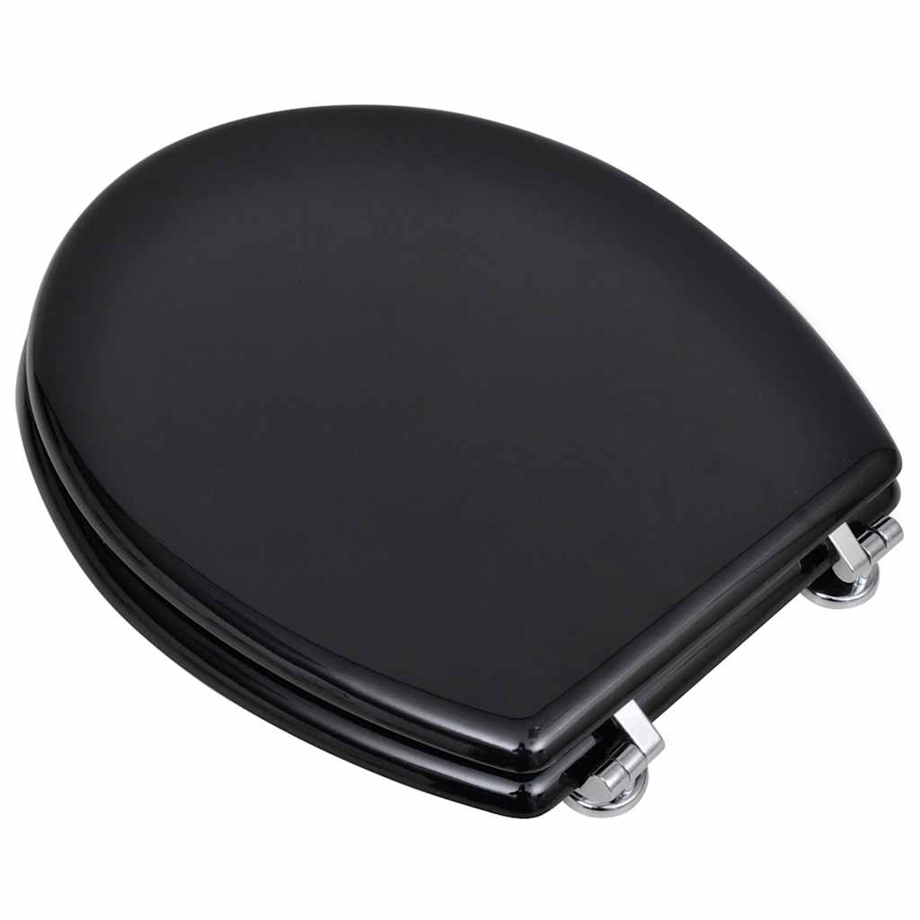 VidaXL WC-Sitz, schlichtes Design, MDF, schwarz